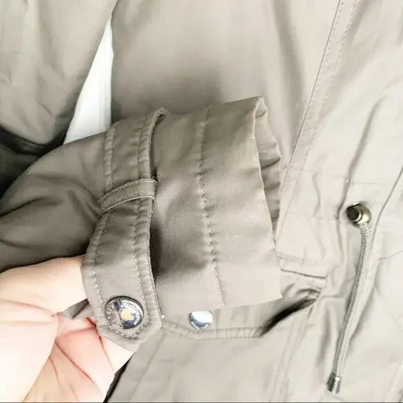 Laundry Shelli Segal Rain Parka Military Style Utility Jacket High Neck Small S - Picture 4 of 13